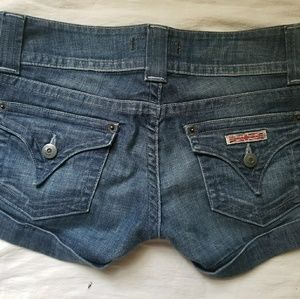 Hudson cuffed flap pocket jean shorts denim